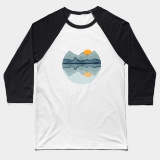 Japanese Lake Landscape in Watercolor Baseball T-Shirt